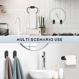 Samoprzylepny zestaw akcesoriów łazienkowych ze stali nierdzewnej – Bez wiercenia | Wykończenie szczotkowe | Metalowy montaż