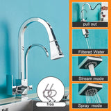 Czarna Wysuwana Kuchenna Bateria | Stal Nierdzewna | Ciepła i Zimna