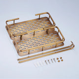 BronzeRoyal Antyczna Półka Narożna – Mosiężny Wieszak na Mydło i Szampon