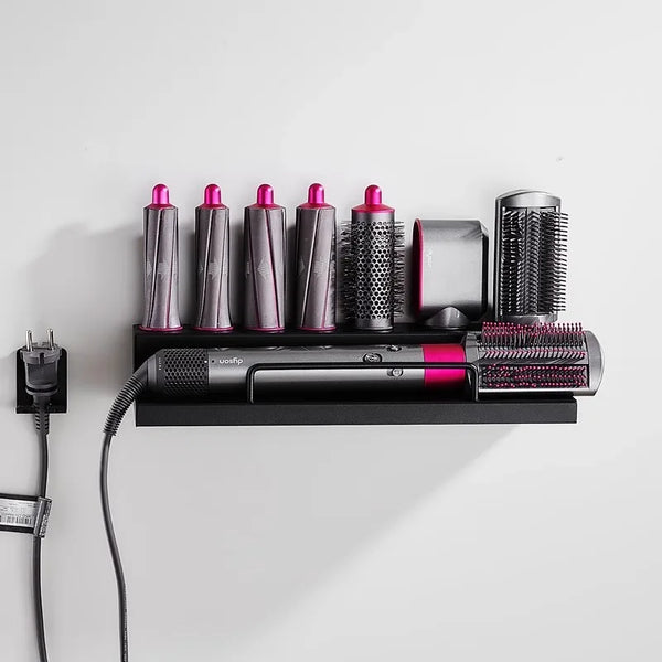 Ścienny organizer do Dyson Airwrap – Stal nierdzewna | Bez wiercenia | Podwójna warstwa