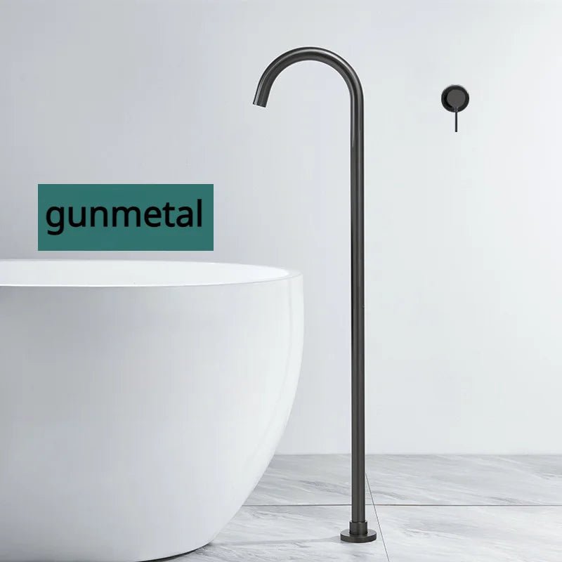 Wolnostojący bateria wannowa – jeden uchwyt | ciepła i zimna woda | montaż podłogowy | różne kolory