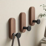 NordicWood – Samoprzylepne Drewniane Wieszaki z Orzecha Włoskiego