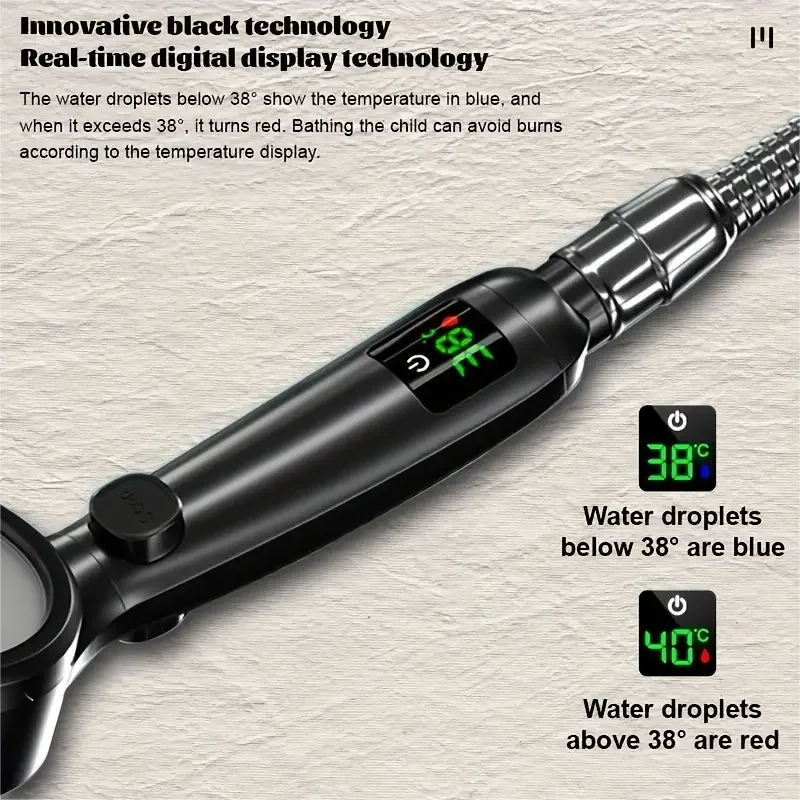 LED Prysznic z Cyfrowym Wyświetlaczem Temperatury | Wysokie Ciśnienie & Oszczędzanie Wody