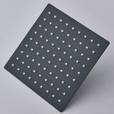 Kwadratowa Deszczownica | Matowa Czerń – Montaż Ścienny i Sufitowy | 360° Obracana