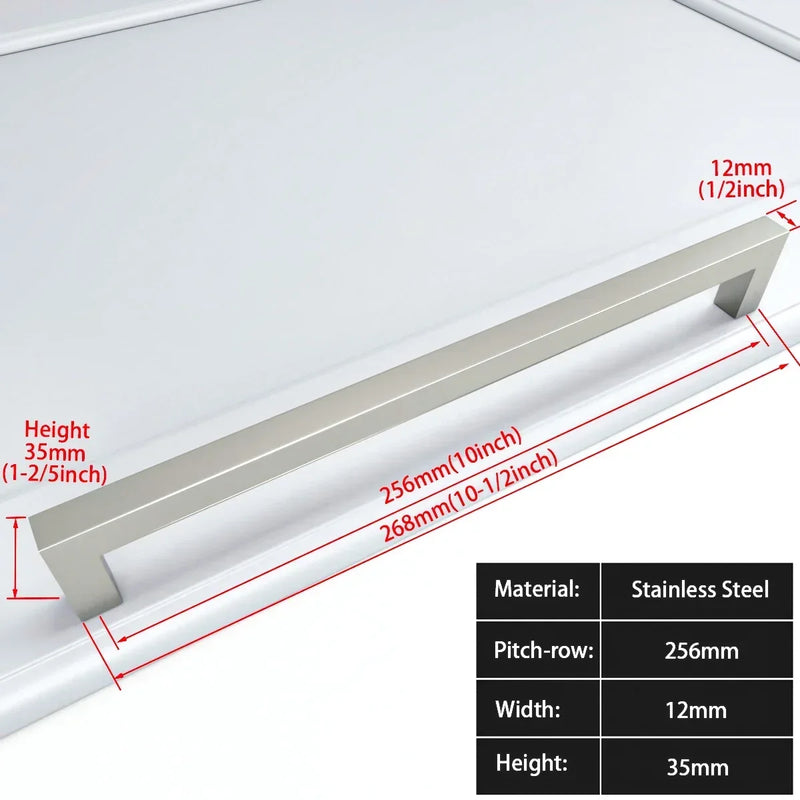 Czarny Kwadratowy Uchwyt Meblowy – Stop Aluminium | Różne Rozmiary | Włącznie ze Śrubami