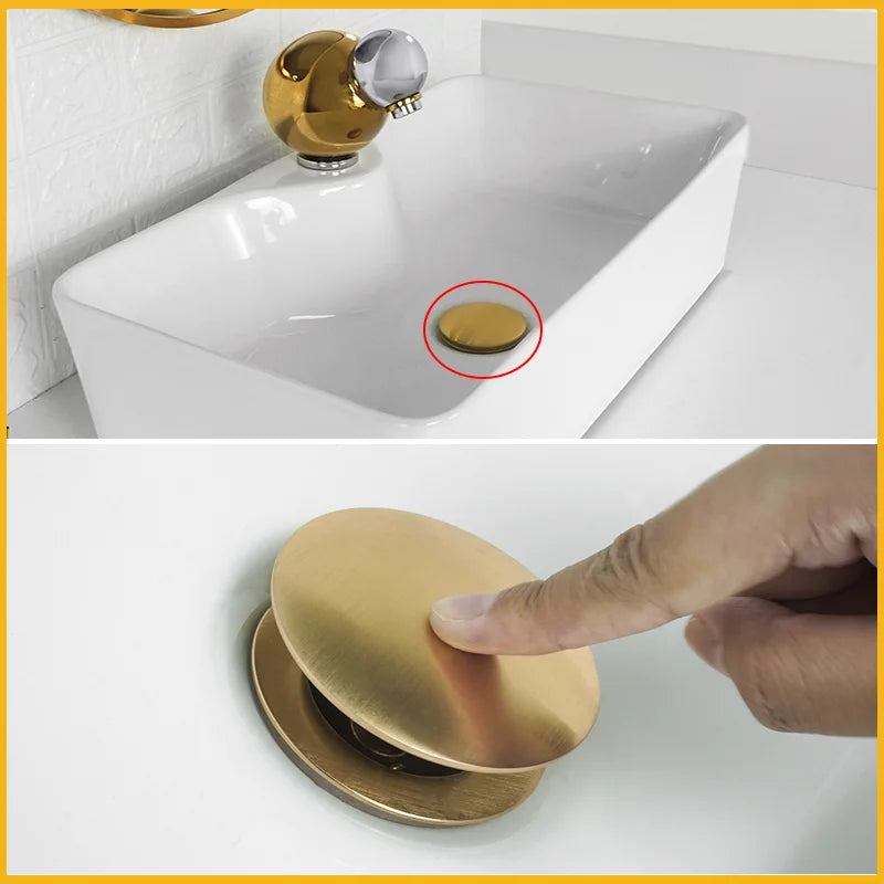 AquaStop Luxe Miedziana Bezwonna Syfon & Odpływ Pop-Up