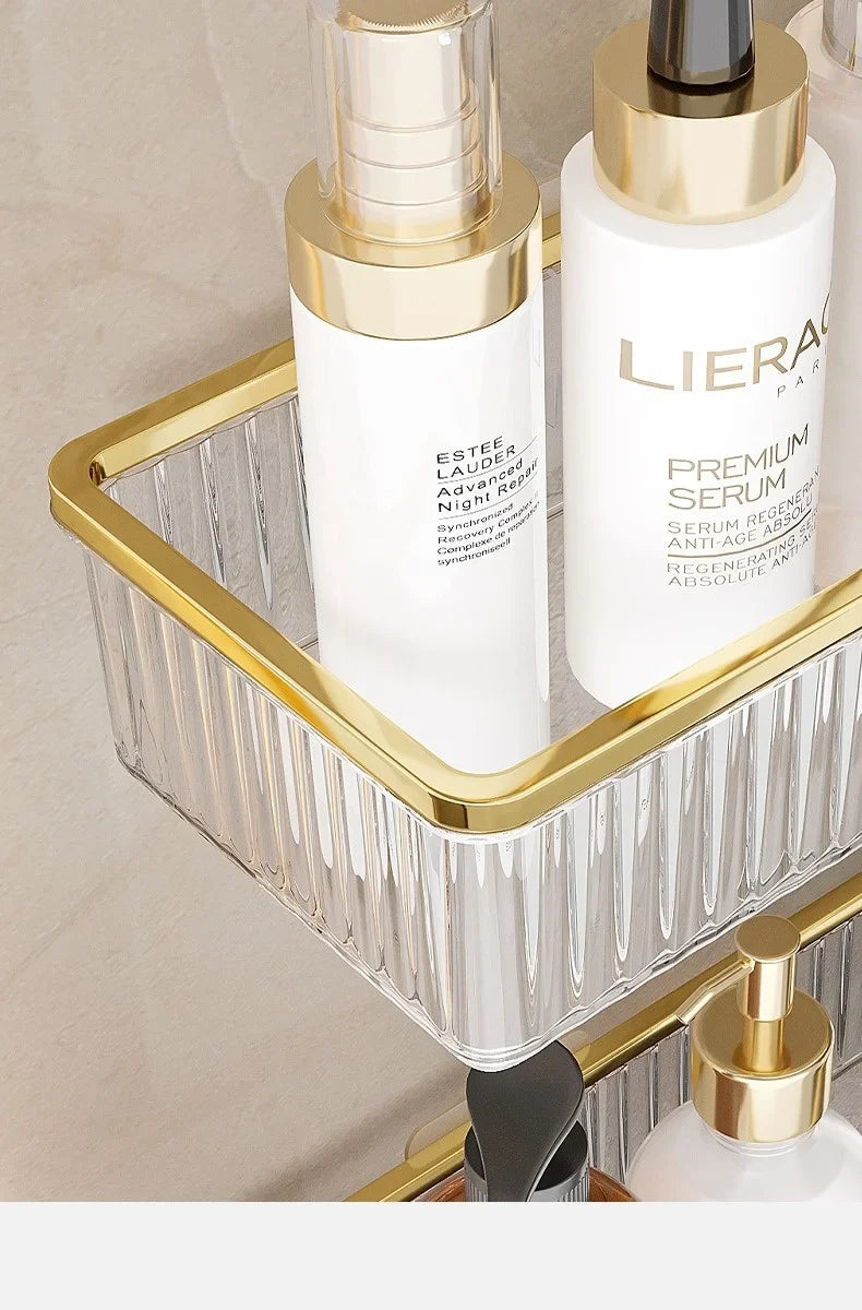 ClearSpace Przezroczysty Narożny Regał Bez Wiercenia