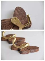 RetroButterfly Czarno-Orzechowy Wieszak Ścienny