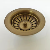 Zatyczka do odpływu kuchennego NordicCopper – 3,5 cala | Stary Mosiądz | Polerowane Wykończenie | Miedź Antyczna