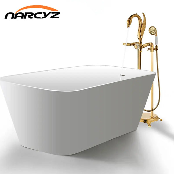 Klasyczny Złoty Kran Łazienkowy i Prysznicowy – Podwójna Gałka | Montaż Ścienny | Mosiądz | W zestawie węże