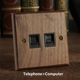 RetroLux Przełącznik Ścienny z Czarnego Orzecha 1–4 Gang