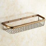 BronzeRoyal Antyczna Półka Narożna – Mosiężny Wieszak na Mydło i Szampon