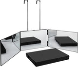 GlamFold 360 – Przenośne 3-Częściowe Lusterko do Makijażu z Regulowanym Hakiem