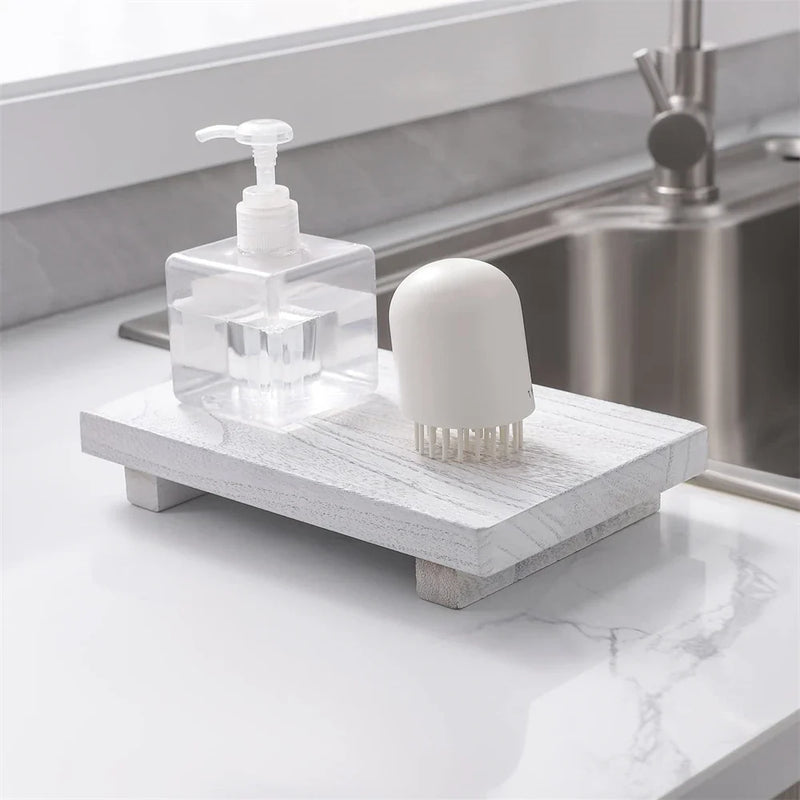 RustiTray – Drewniana Podwyższona Ozdobna Podstawka do Przechowywania