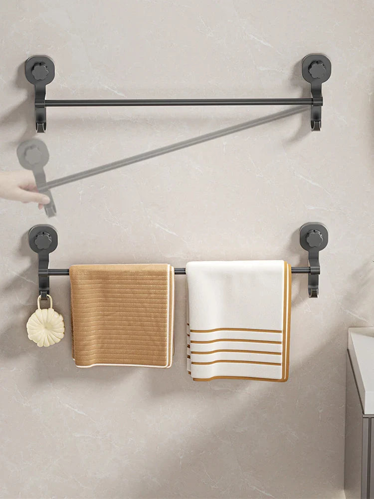 MagnaGrip Mocny Przyssawkowy Wieszak na Ręczniki – Czarny Samoprzylepny Uchwyt na Ręczniki bez Wiercenia