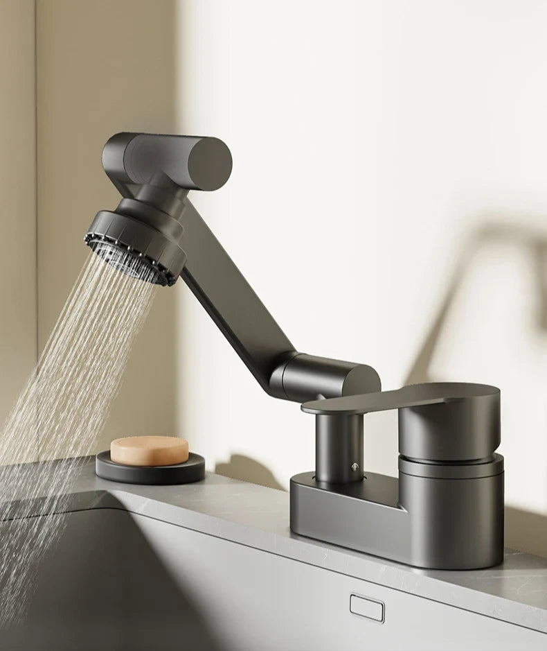 AquaTwist Duo-Flex – Zlewozmywakowa Bateria Wahaczowa 360° z Dwoma Uchwytami