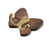 RetroButterfly Czarno-Orzechowy Wieszak Ścienny