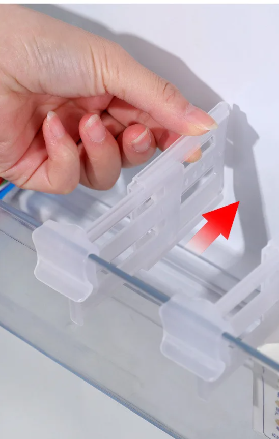 FlexiCool – 4-częściowy zestaw organizerów do lodówki z podziałem teleskopowym