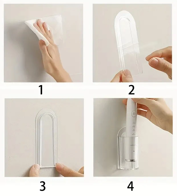 FlexMount Elektryczny Uchwyt na Szczoteczkę do Zębów – Oszczędzający Miejsce & Bez Wiercenia