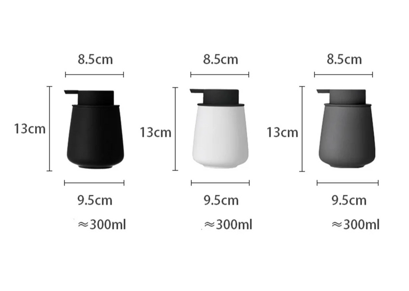 CeramiLux 300ml Luxe Ceramiczny Dozownik do Mydła – Na Mydło, Szampon, Odżywkę lub Balsam