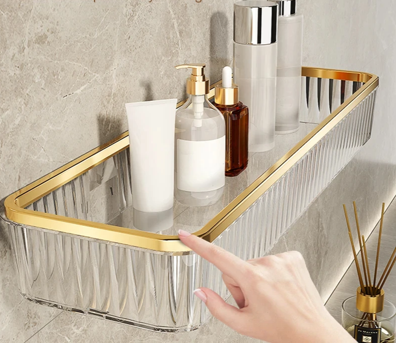 ClearSpace Przezroczysty Narożny Regał Bez Wiercenia