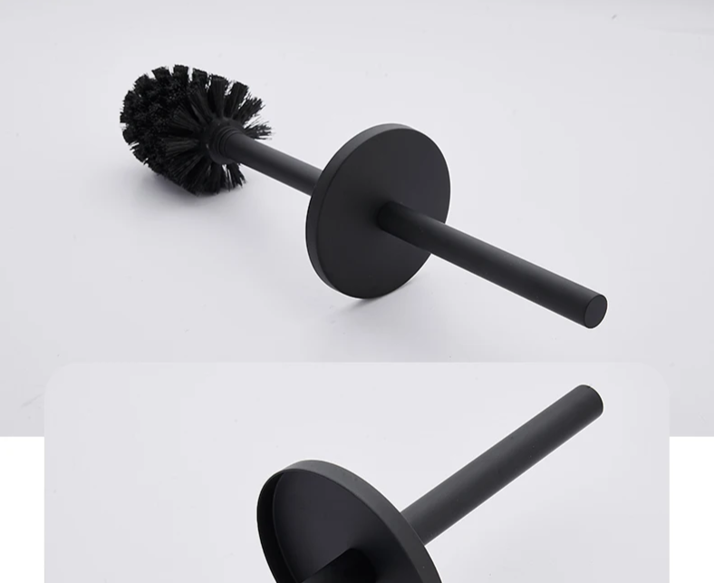 SteelClean Luxe Szczotka Toaletowa z Uchwytem Ściennym – Czarny Design ze Stali Nierdzewnej