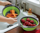FlexiDrain – Składane Silikonowe Sitko do Mycia Warzyw i Owoców