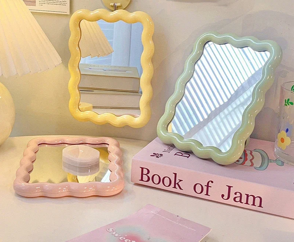 CremaWave Falisty Pulpitowy i Ręczny Lusterko do Makijażu