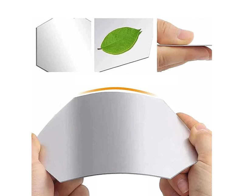 HexaShine – 45-częściowy Zestaw Sześciokątnych Naklejek Ściennych z Lustrami