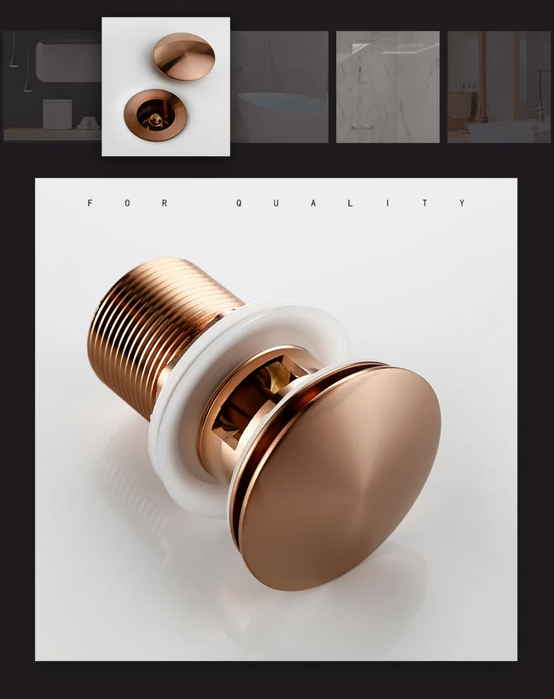 Bagnolux Różowo-Złoty Odpływ Umywalkowy