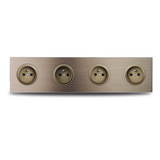 Gniazdo Ścienne Aluminiowe Szczotkowane Brązowe Wielofunkcyjne – Gniazdo Schuko z USB i RJ45 | Montaż Podtynkowy | Nowoczesna Instalacja