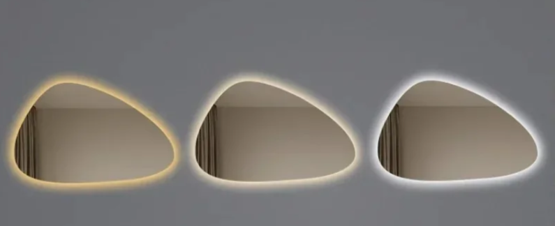 NordiLux Design Lustro Łazienkowe – Inteligentne LED Lustro Ścienne z Nieregularnym Kształtem i Ramą z Aluminium