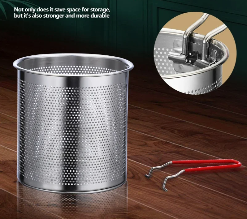 TempuraPro – Japanska Głęboka Friteuza Oszczędzająca Olej Zestaw ze Stali Nierdzewnej 304