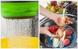 FlexiDrain – Składane Silikonowe Sitko do Mycia Warzyw i Owoców