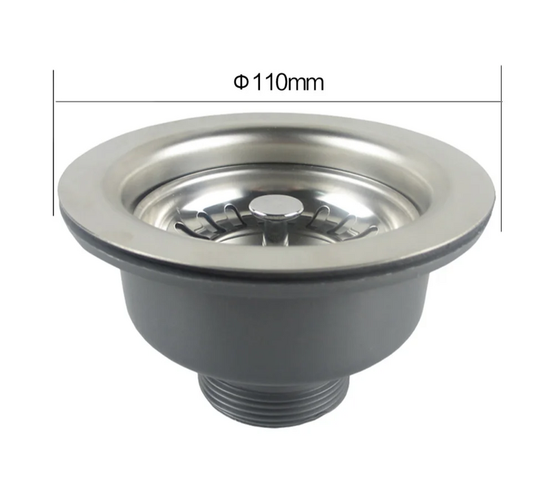 Talea RVS Zlewozmywakowy Odpływ z Sitem – 114mm/110mm Zestaw Odpływowy z Pop-up