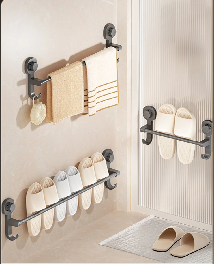 MagnaGrip Mocny Przyssawkowy Wieszak na Ręczniki – Czarny Samoprzylepny Uchwyt na Ręczniki bez Wiercenia