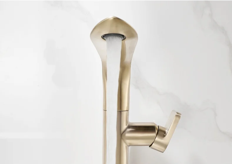 AquaLux Zlewozmywakowa Bateria – Obrotowy Luksusowy Zimno-Ciepły Kran z Obudową z Mosiądzu