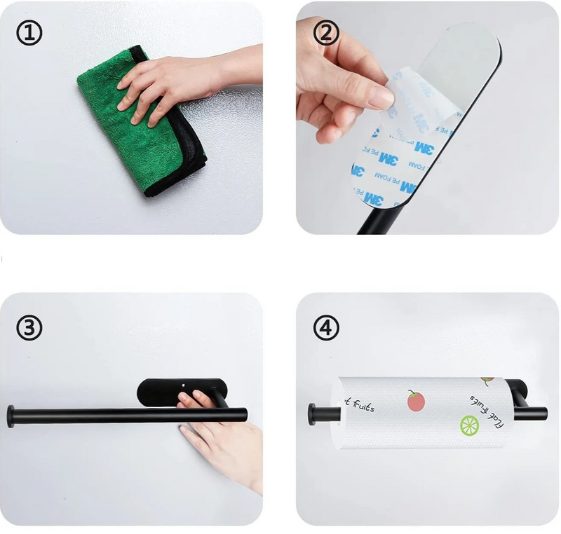 LUXROLLO - Samoprzylepny nierdzewny uchwyt na papier toaletowy (Przedłużany i bez wiercenia)