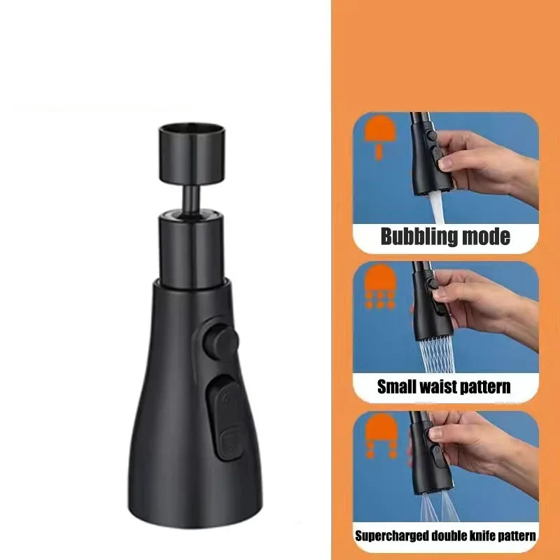 HydroFlex360 – Wielofunkcyjny 360°/720° Obrotowy Nakładka na Baterię Kuchenną z 3 Trybami Wody