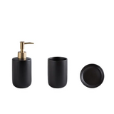 ScandiLuxe Skandynawski Zestaw Łazienkowy – 4-częściowy Ceramiczny Dzbanek na Wodę ze Szkłem na Szczoteczki do Zębów