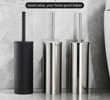 SteelClean Luxe Szczotka Toaletowa z Uchwytem Ściennym – Czarny Design ze Stali Nierdzewnej