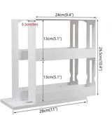 TurnEasy 2-Poziomowy Obrotowy Stojak na Przyprawy – Wielofunkcyjny Organizer na Kuchnię i Łazienkę