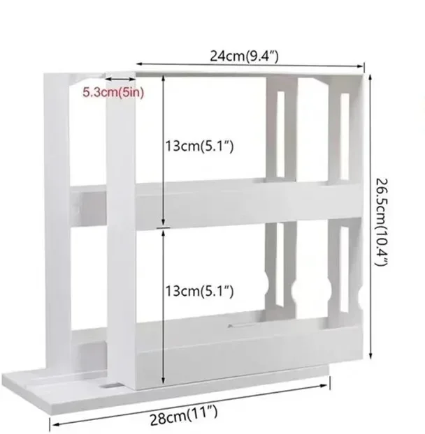 TurnEasy 2-Poziomowy Obrotowy Stojak na Przyprawy – Wielofunkcyjny Organizer na Kuchnię i Łazienkę