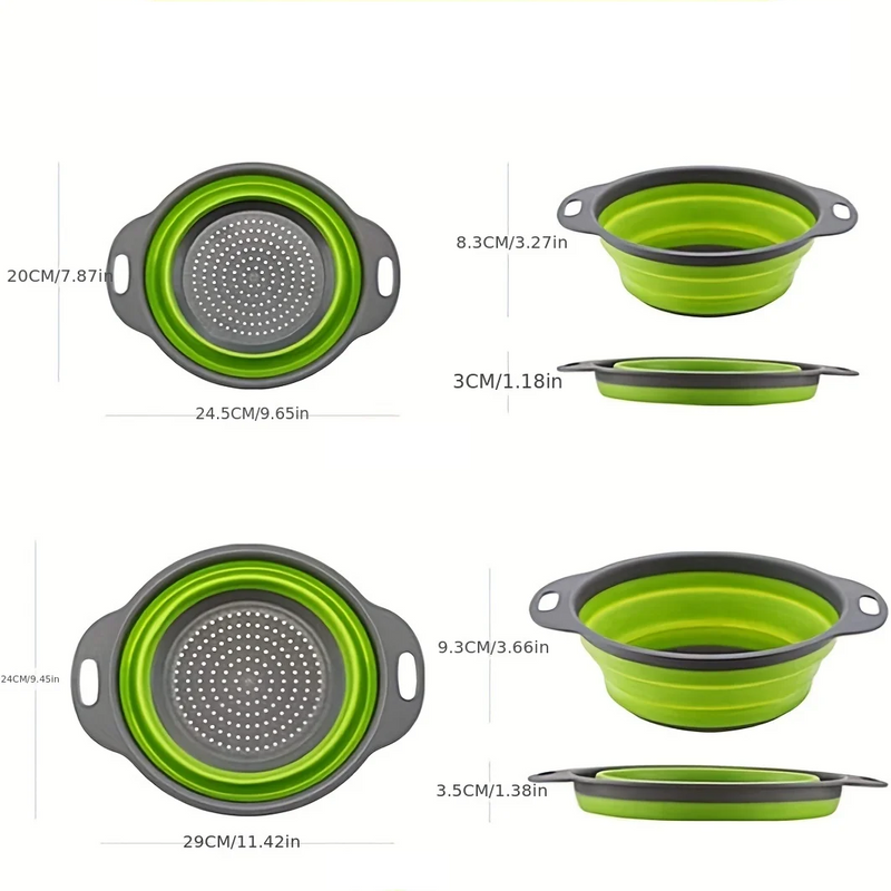 FlexiDrain – Składane Silikonowe Sitko do Mycia Warzyw i Owoców