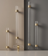 Nowoczesny Mosiężno-Akrylowy Uchwyt Meblowy