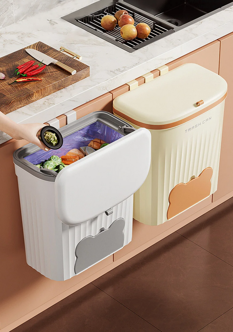 EcoBin Kuchnia & Łazienka Ścienny Kosz na Śmieci – 8.5L / 12L Z Pokrywą