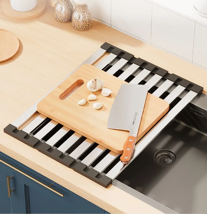 FlexiRack – Wysuwany i Składany 304 Stal Nierdzewna Ociekacz do Zlewu