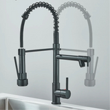 Wysuwana Bateria Kuchenna | Niklowane Złoto | Ciepła i Zimna Woda | Pojedyncza Gałka