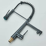 Wysuwana Bateria Kuchenna | Niklowane Złoto | Ciepła i Zimna Woda | Pojedyncza Gałka