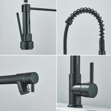 Wysuwana Bateria Kuchenna | Niklowane Złoto | Ciepła i Zimna Woda | Pojedyncza Gałka